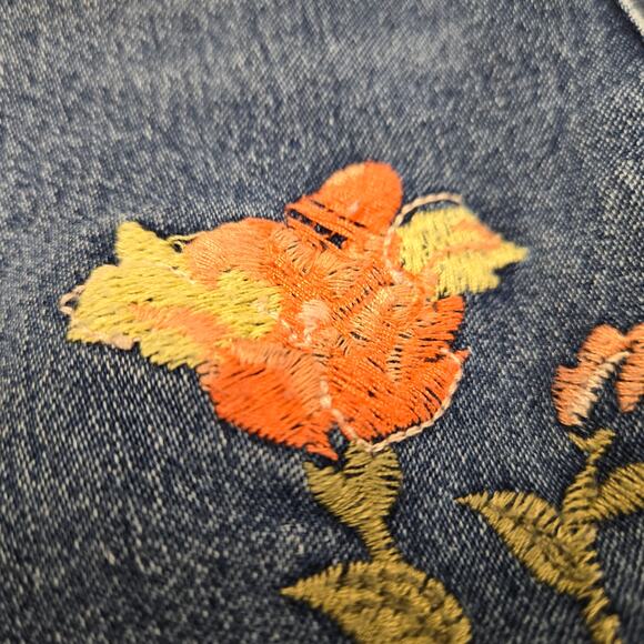 DG2 by Diane Gilman Women's Jeans Boho Floral Embroidered size 8 Petite - Picture 11 of 16